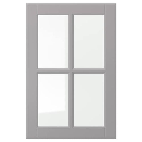 BODBYN - Glass door, grey, 40x60 cm