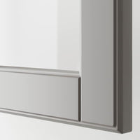 BODBYN - Glass door, grey, 30x80 cm - best price from Maltashopper.com 80485036