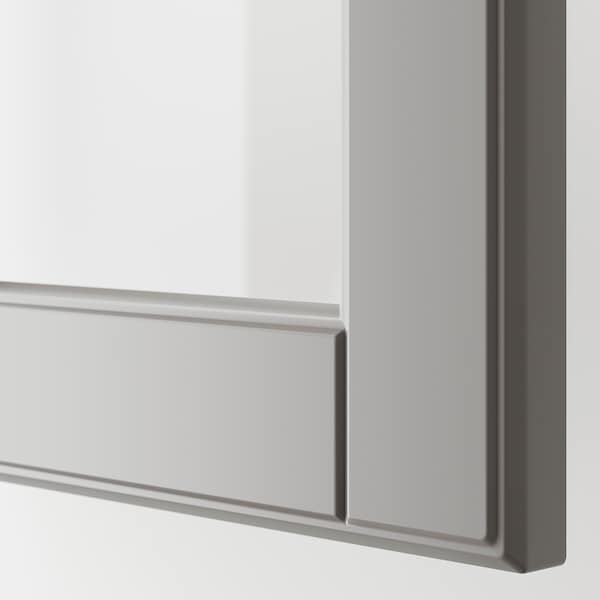 BODBYN - Glass door, grey, 30x100 cm - best price from Maltashopper.com 10485030