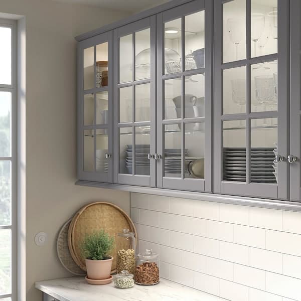 BODBYN - Glass door, grey, 40x40 cm - best price from Maltashopper.com 60485042