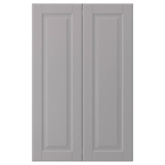 Ikea BODBYN - 2-p door f corner base cabinet set, grey, 25x80 cm
