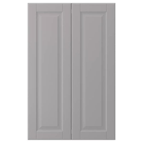 BODBYN - 2-p door f corner base cabinet set, grey, 25x80 cm