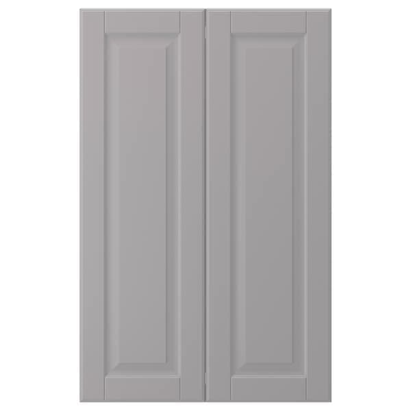 BODBYN - 2-p door f corner base cabinet set, grey, 25x80 cm