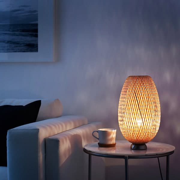 Ikea BÖJA Table lamp - bamboo/handmade ,