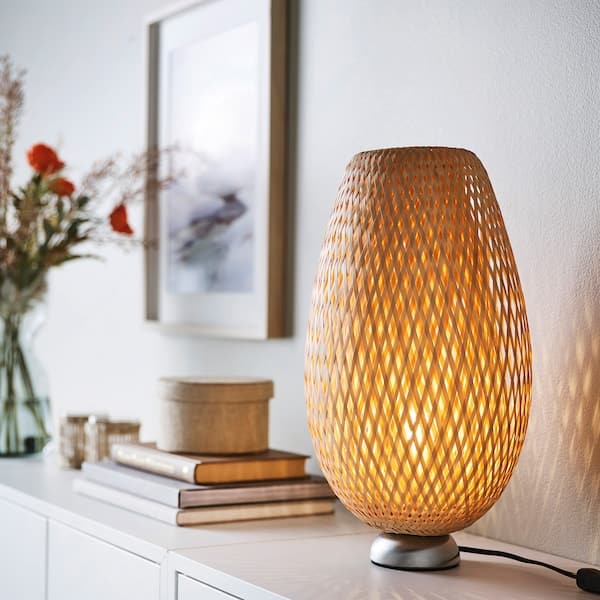 Ikea BÖJA Table lamp - bamboo/handmade ,