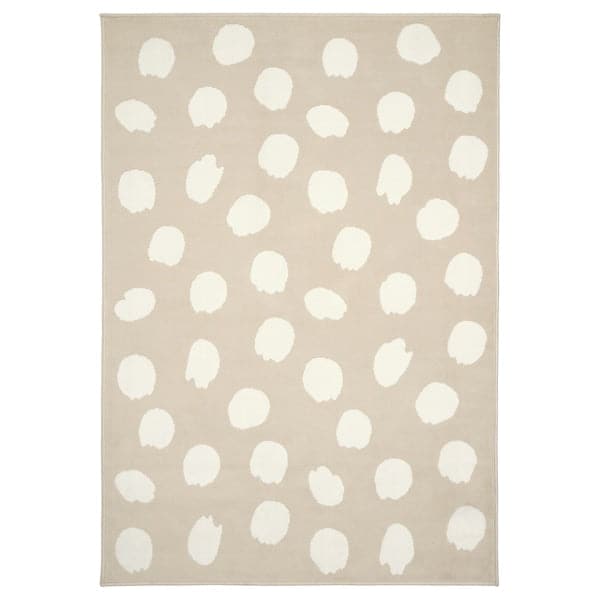 BOGENSE - Rug, low pile, beige/white dotted, 133x195 cm - best price from Maltashopper.com 20527058