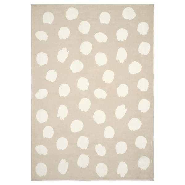 Ikea BOGENSE - Rug, low pile, beige/white dotted, 133x195 cm