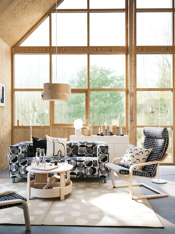 Ikea BOGENSE - Rug, low pile, beige/white dotted, 133x195 cm
