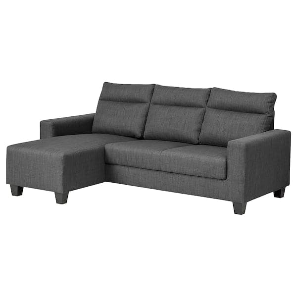 BOLLSTANÄS 3 seater sofa - with dark grey chaise-longue/Skiftebo , - best price from Maltashopper.com 00472962