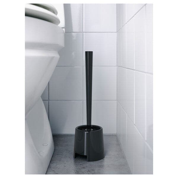 BOLMEN - Toilet brush/holder, black