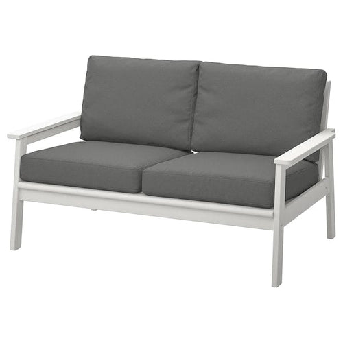 BONDHOLMEN - 2-seater outdoor sofa, white/beige/Frösön/Duvholmen dark grey