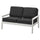 BONDHOLMEN - 2-seater outdoor sofa, white/beige/Järpön/Duvholmen anthracite