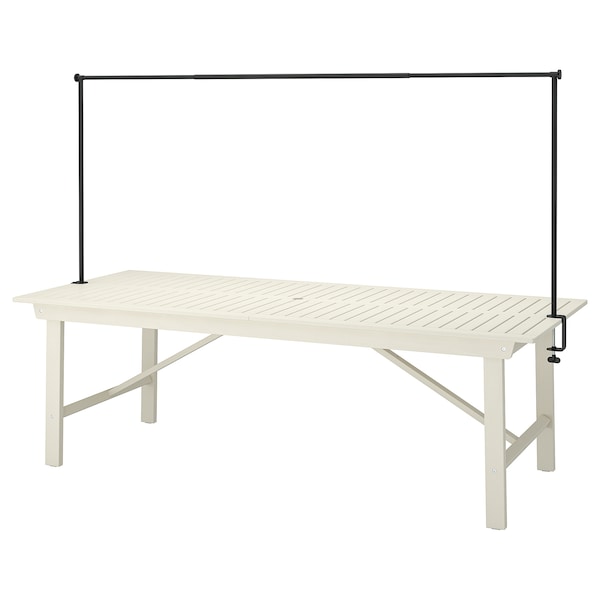 BONDHOLMEN / HELGEÖ - Table with decorative bar, outdoor white/beige/black,235 cm - best price from Maltashopper.com 39545335