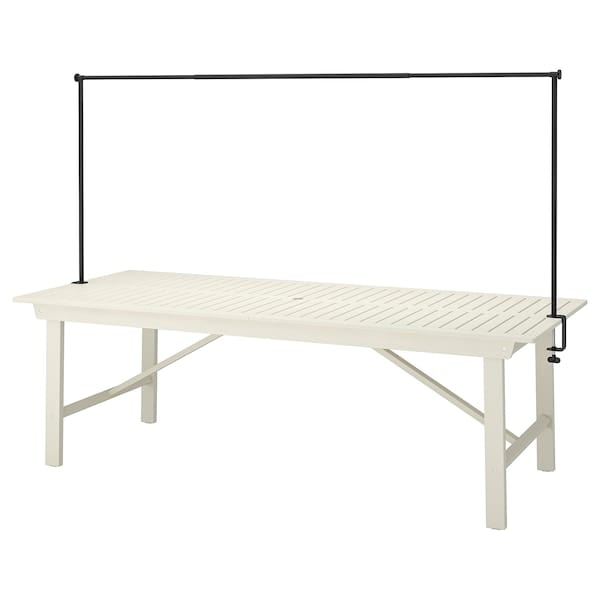 Ikea BONDHOLMEN / HELGEÖ - Table with decorating rod, outdoor white/beige/black, 235 cm
