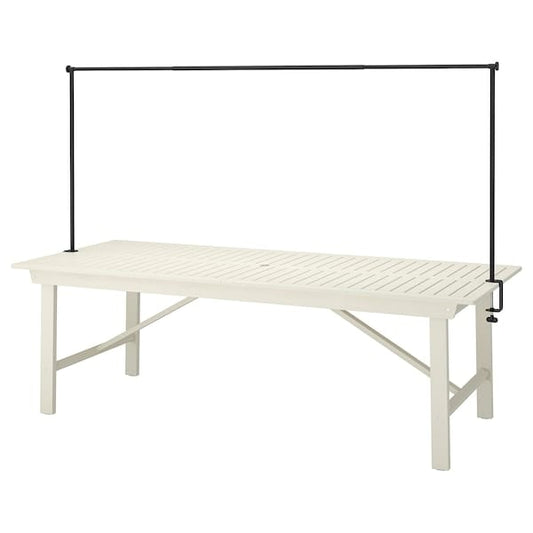 Ikea BONDHOLMEN / HELGEÖ - Table with decorating rod, outdoor white/beige/black, 235 cm