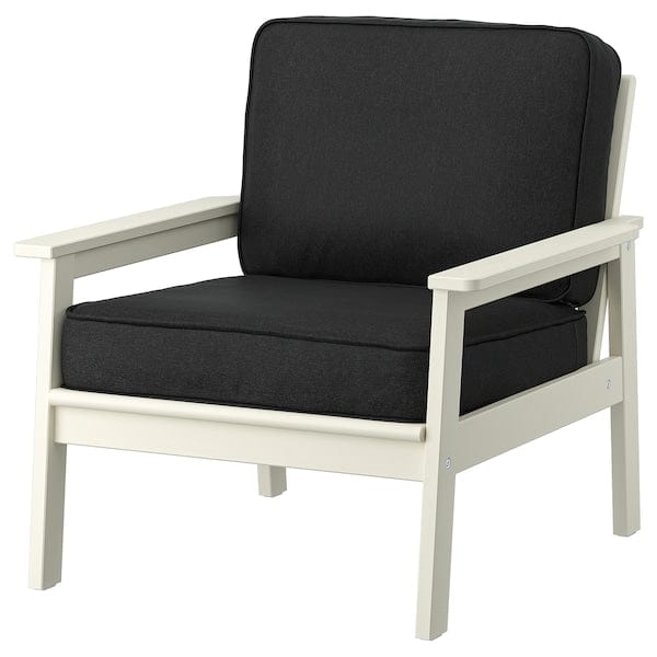 Ikea BONDHOLMEN - Garden armchair, white/beige/Järpön/Duvholmen anthracite