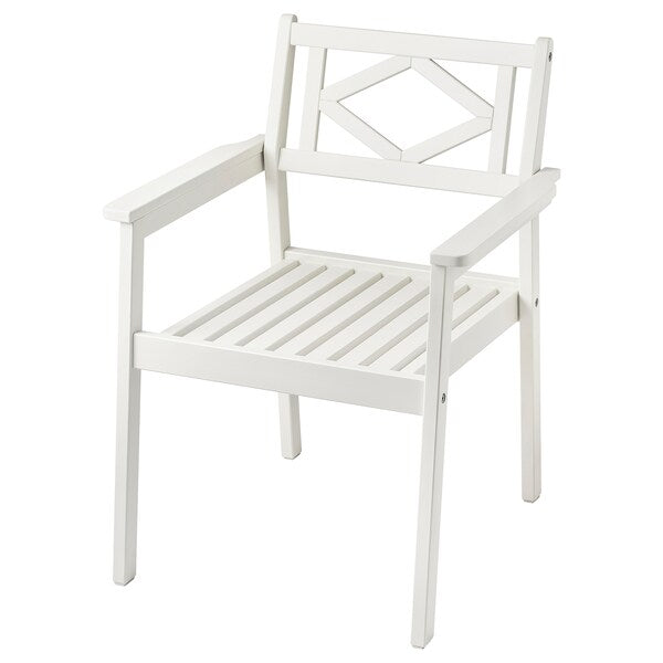 BONDHOLMEN - Garden chair with armrests, white/beige - best price from Maltashopper.com 10558173