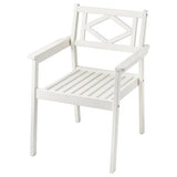 BONDHOLMEN chair with armrests, outdoor, white/beige, 63x83x62 cm