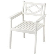 Ikea BONDHOLMEN - Chair with armrests, outdoor, white/beige