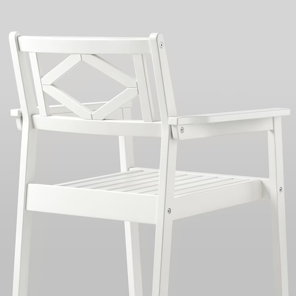 BONDHOLMEN - Garden chair with armrests, white/beige - best price from Maltashopper.com 10558173