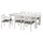 BONDHOLMEN - Table+6 chairs armrests, garden, white/beige/Frösön/Duvholmen dark grey