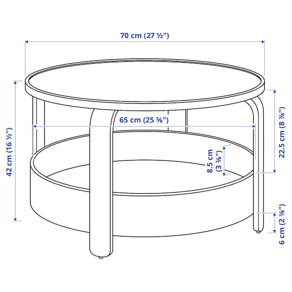 BORGEBY - Coffee table, birch veneer, 70 cm - best price from Maltashopper.com 70389356