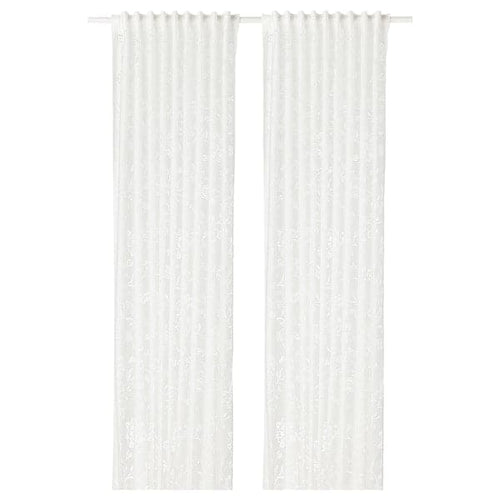 BORGHILD Thin curtains, 1 pair - white 145x300 cm , 145x300 cm
