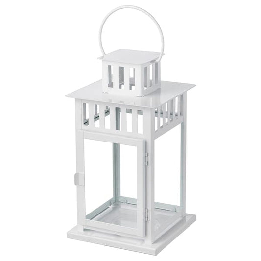 BORRBY - Lantern for block candle, in/outdoor white, 28 cm - best price from Maltashopper.com 30270142