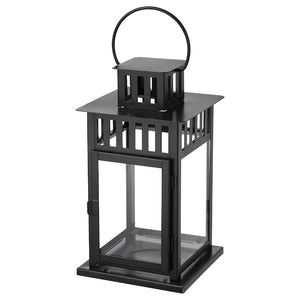 BORRBY - Lantern for block candle, in/outdoor black, 28 cm - best price from Maltashopper.com 10156109