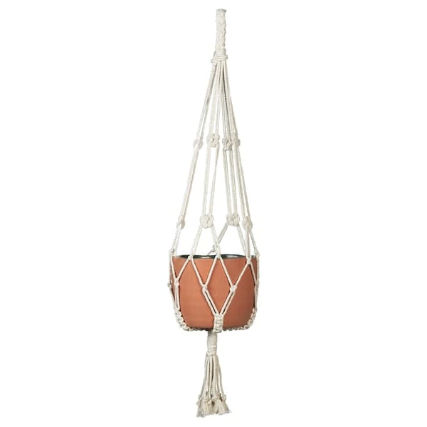 BOTANISK - Plant pot hanger, beige handmade