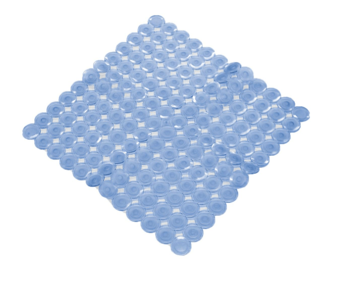 Bricocenter NON-SLIP SHOWER MAT BUTTONS L 55P 55 CM VINYL BLUE TRANSPARENT