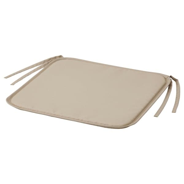 BRÄMÖN Chair cushion - indoor/outdoor beige grey 34x34x1.0 cm