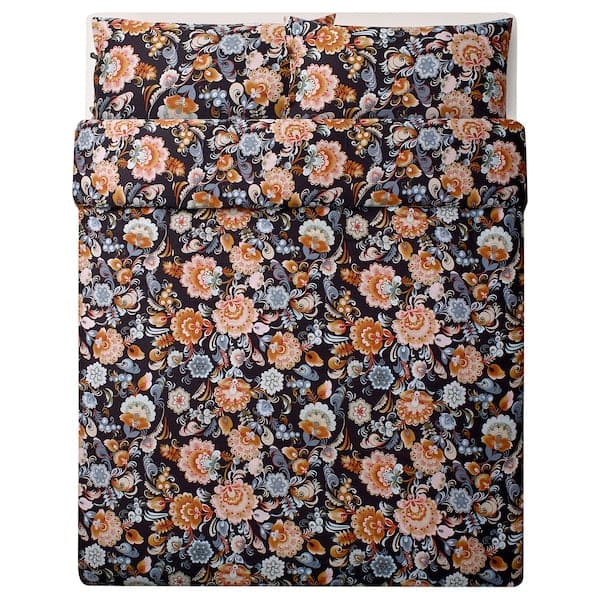 BRÄNDESKOV - Duvet cover and 2 pillowcases, fantasy/floral pattern, 240x220/50x80 cm - best price from Maltashopper.com 50514808