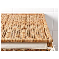 BRANÄS - Laundry basket with lining, rattan, 80 l - best price from Maltashopper.com 20214731