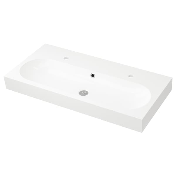 BRÅVIKEN - Single wash-basin, white , 100x48x10 cm - Premium  from Ikea - Just €246.99! Shop now at Maltashopper.com