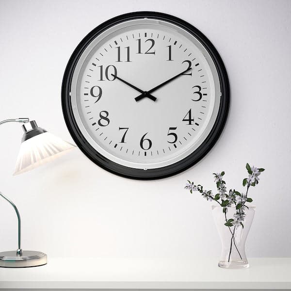 Ikea BRAVUR - Wall clock, black, 59 cm