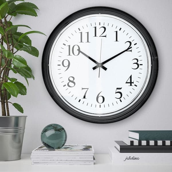 Ikea BRAVUR - Wall clock, black, 59 cm