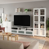 BRIMNES / BURHULT TV combination - white 338x41x190 cm - best price from Maltashopper.com 59398673