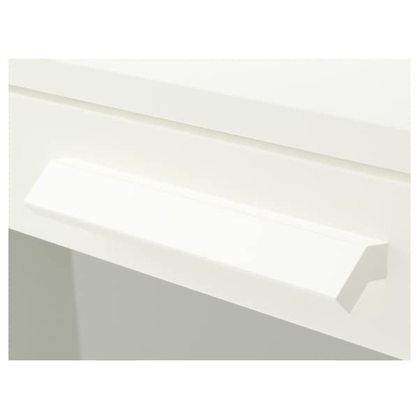BRIMNES - Chest of 3 drawers, white/frosted glass, 78x95 cm - best price from Maltashopper.com 00392041