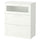 BRIMNES chest of 3 drawers, white/frosted glass, 78x95 cm