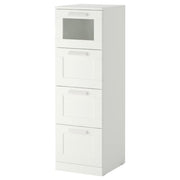 Ikea BRIMNES - Chest of 4 drawers, white/frosted glass, 39x124 cm