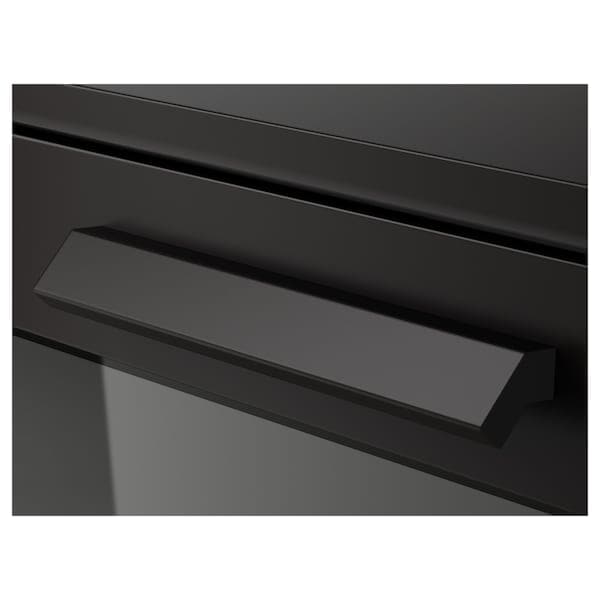 Ikea BRIMNES Chest of drawers with 4 drawers - black/frosted glass 78x124 cm , 78x124 cm