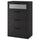BRIMNES Chest of drawers with 4 drawers - black/frosted glass 78x124 cm , 78x124 cm