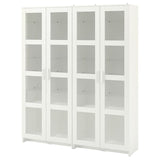 BRIMNES storage combination w glass doors, white, 160x35x190 cm