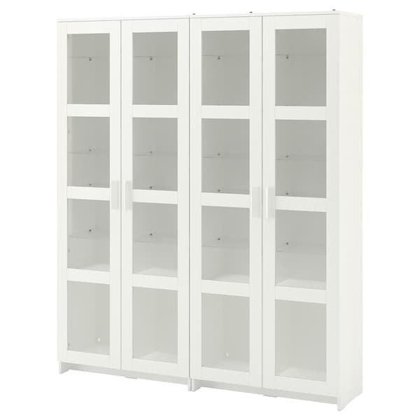 BRIMNES Combination with glass doors - white 160x35x190 cm , 160x35x190 cm