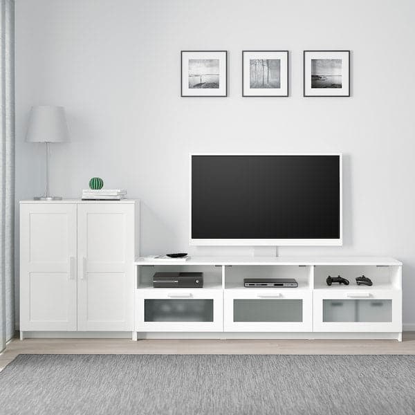 BRIMNES TV combination - white 258x41x95 cm , 258x41x95 cm - best price from Maltashopper.com 59278213