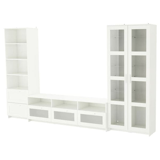 Ikea BRIMNES Combination TV/glass doors - white 320x41x190 cm , 320x41x190 cm
