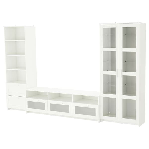 BRIMNES Combination TV/glass doors - white 320x41x190 cm , 320x41x190 cm