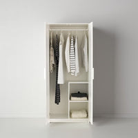 BRIMNES - Wardrobe with 2 doors, white, 78x190 cm - Premium Armoires & Wardrobes from Ikea - Just €167.99! Shop now at Maltashopper.com