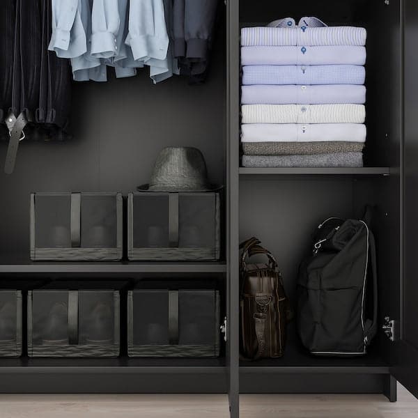 Ikea BRIMNES 3-door wardrobe - black 117x190 cm , 117x190 cm